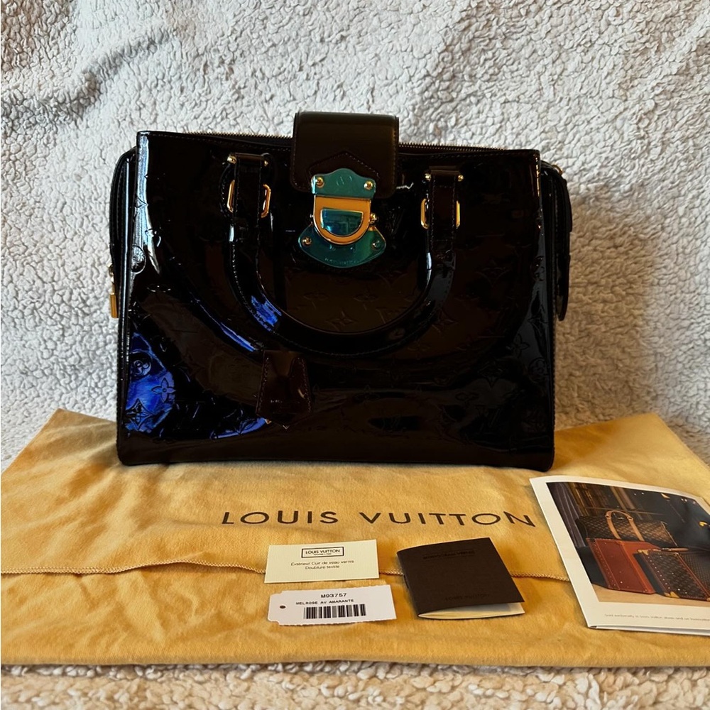 Louis Vuitton Amarante Monogram Vernis Melrose Avenue Bag. Authentic.